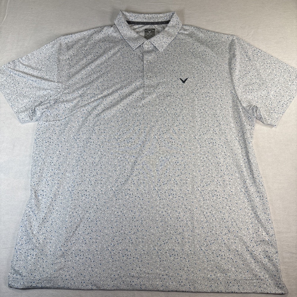 Callaway Polo Shirt Mens 2XL Opti-Dri Golf Performance Geometric Pattern